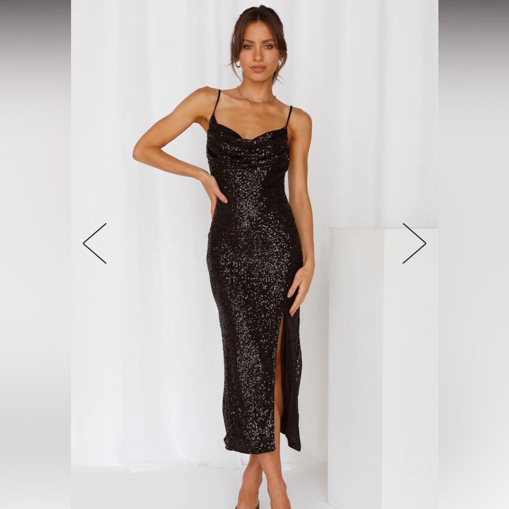 Hello Molly Black Midi Dress